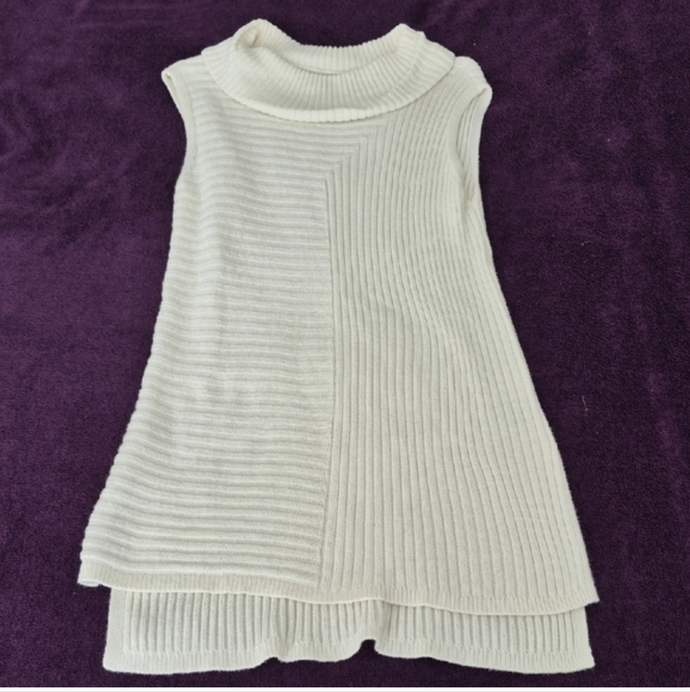 Stylus Sleeveless Ribbed Cowlneck Knit Dress